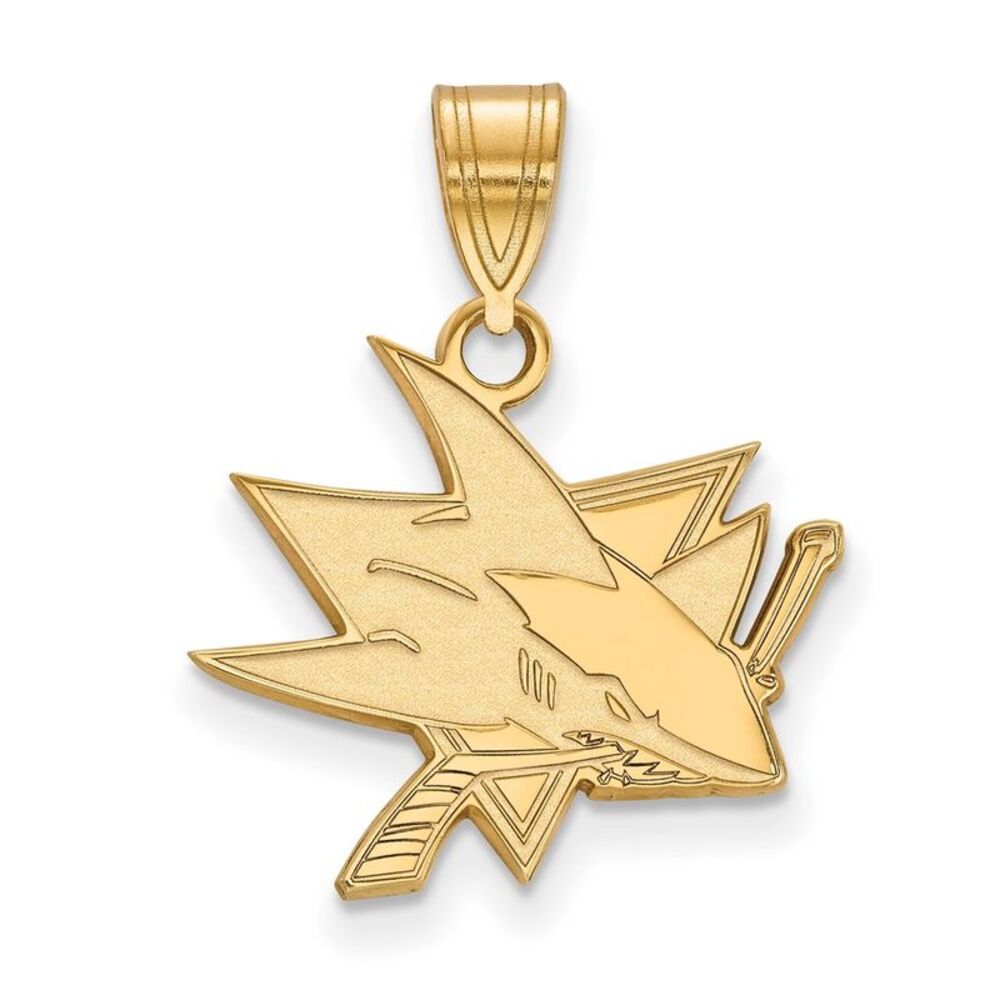 10K Yellow Gold NHL San Jose Sharks Medium Pendant